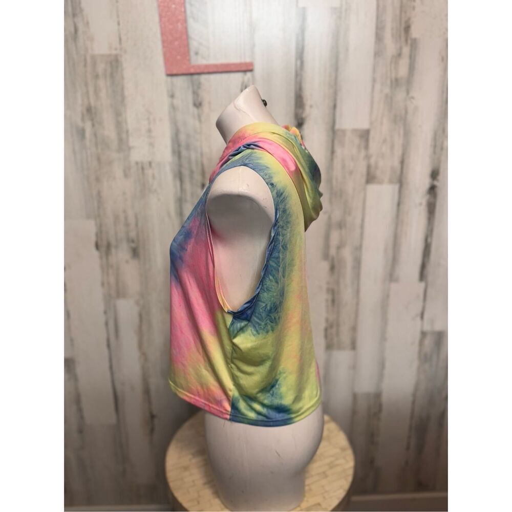 H&M Tie Dye Sleeveless Hoodie Crop Top XL - Picture 3 of 7